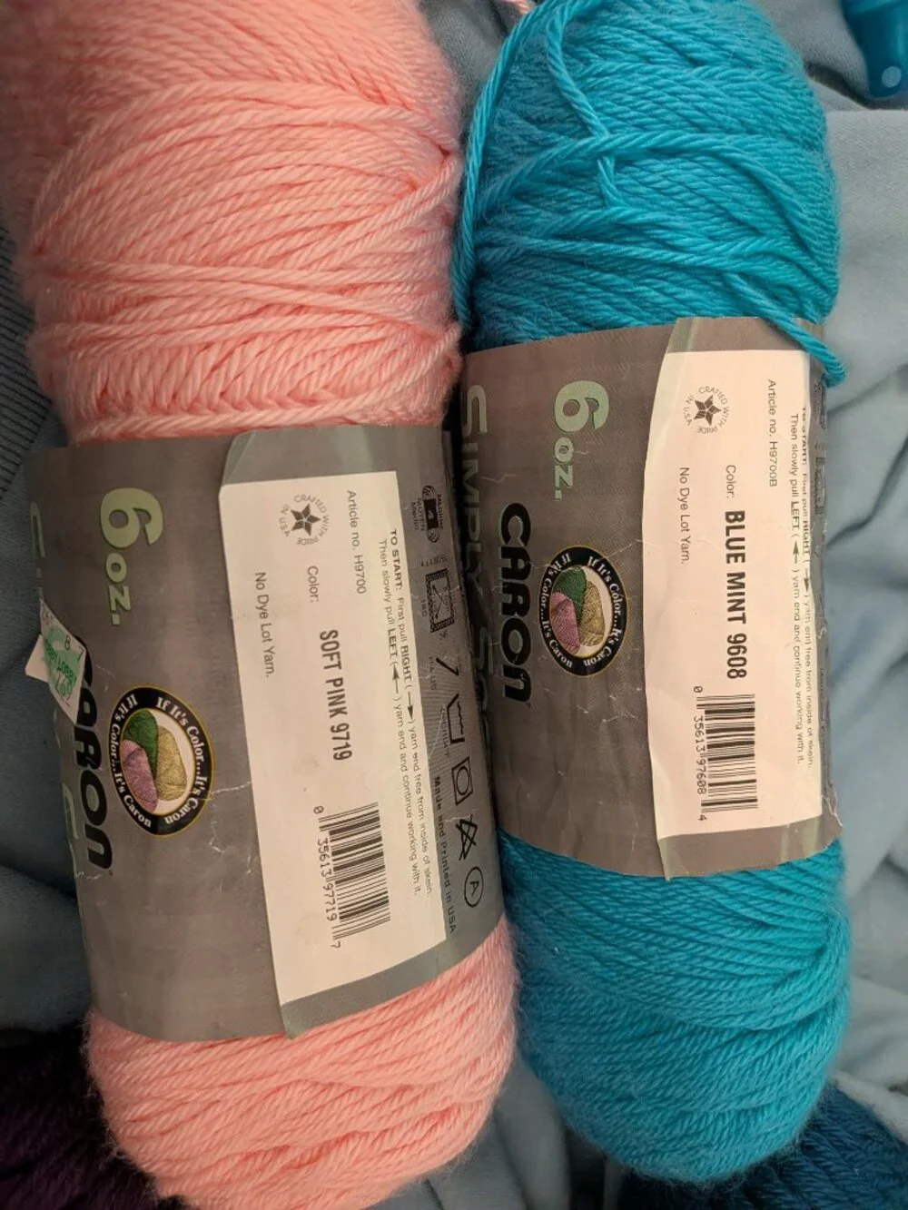 Vintage Caron & Soft Creations Plum 4 Ply Worsted Yarn Destash Lot of 6 Skeins